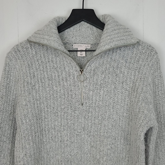 Sincerely Jules Gray Wool Blend Cropped Pullover S - Picture 2 of 8